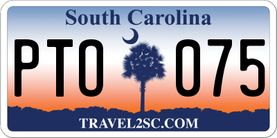 SC license plate PTO075