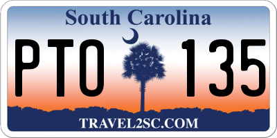 SC license plate PTO135