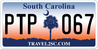 SC license plate PTP067
