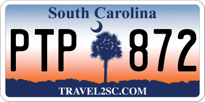 SC license plate PTP872