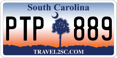 SC license plate PTP889