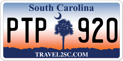 SC license plate PTP920