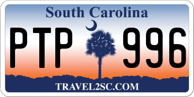 SC license plate PTP996