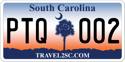 SC license plate PTQ002