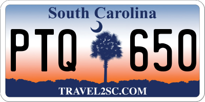 SC license plate PTQ650