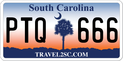 SC license plate PTQ666