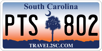 SC license plate PTS802
