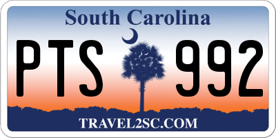 SC license plate PTS992