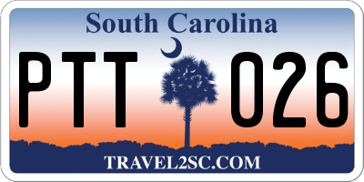 SC license plate PTT026