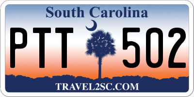 SC license plate PTT502