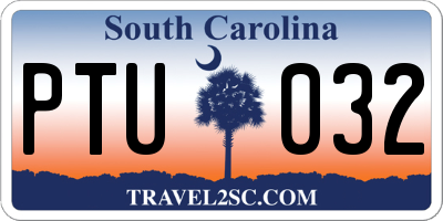 SC license plate PTU032