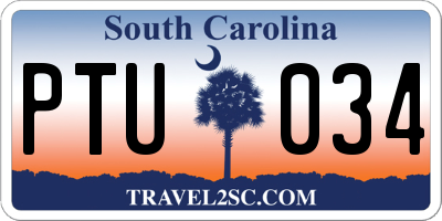 SC license plate PTU034