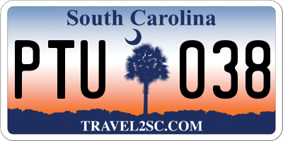 SC license plate PTU038