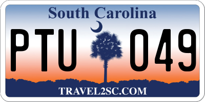 SC license plate PTU049