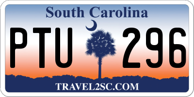 SC license plate PTU296