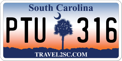 SC license plate PTU316