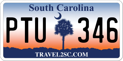 SC license plate PTU346