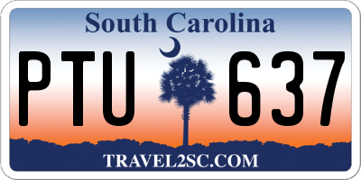 SC license plate PTU637