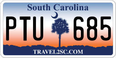 SC license plate PTU685