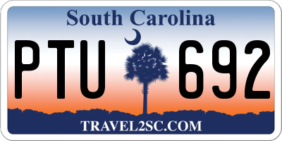 SC license plate PTU692