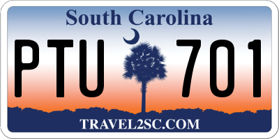 SC license plate PTU701