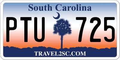 SC license plate PTU725
