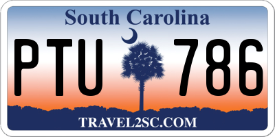 SC license plate PTU786