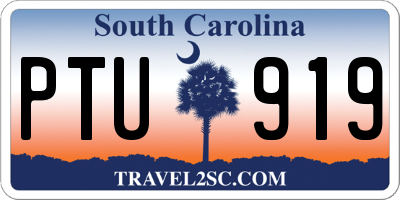 SC license plate PTU919