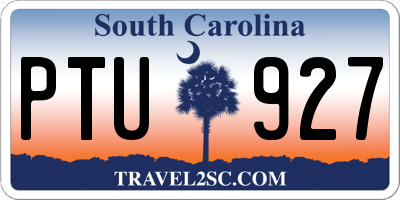 SC license plate PTU927