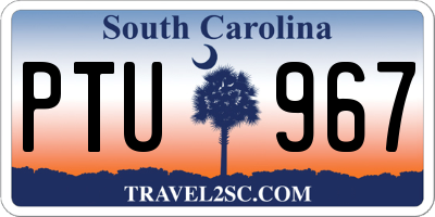 SC license plate PTU967