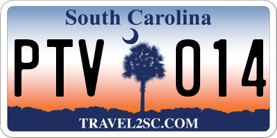 SC license plate PTV014