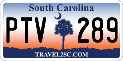 SC license plate PTV289