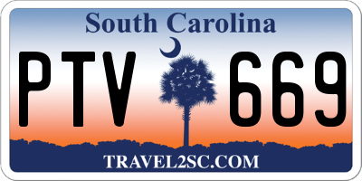 SC license plate PTV669