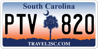SC license plate PTV820