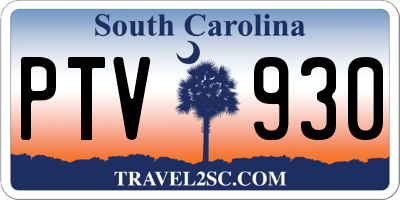 SC license plate PTV930