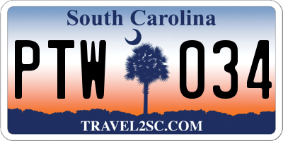 SC license plate PTW034