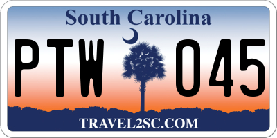 SC license plate PTW045