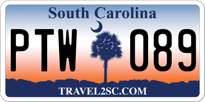 SC license plate PTW089