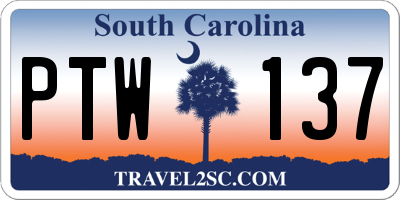 SC license plate PTW137