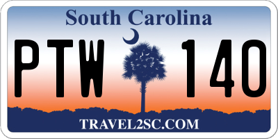 SC license plate PTW140