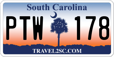 SC license plate PTW178