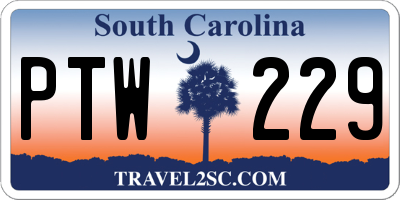 SC license plate PTW229
