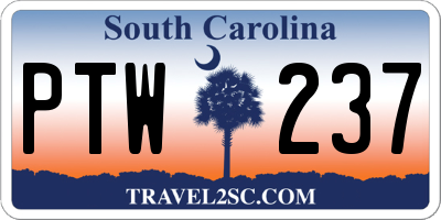 SC license plate PTW237