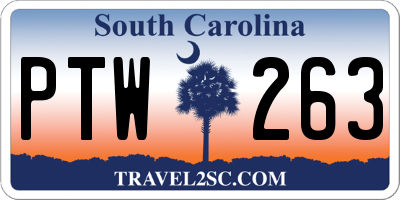 SC license plate PTW263
