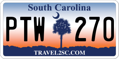 SC license plate PTW270