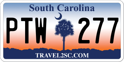 SC license plate PTW277