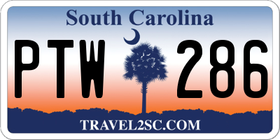 SC license plate PTW286