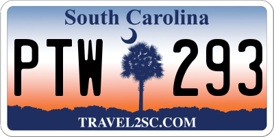 SC license plate PTW293