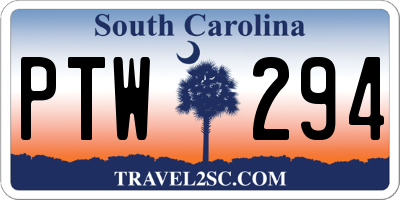 SC license plate PTW294