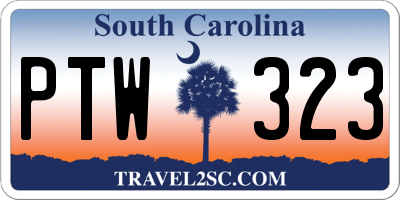 SC license plate PTW323